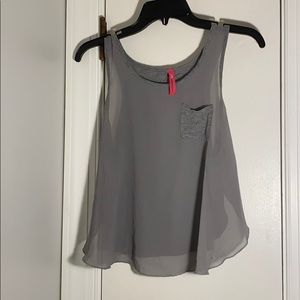 Grey tank top with slit on the sides